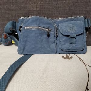 EUC Kipling Presto Waistbag in denim blue